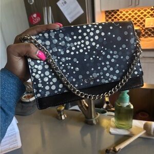 Kate Spade Navy and White Dot Clutch